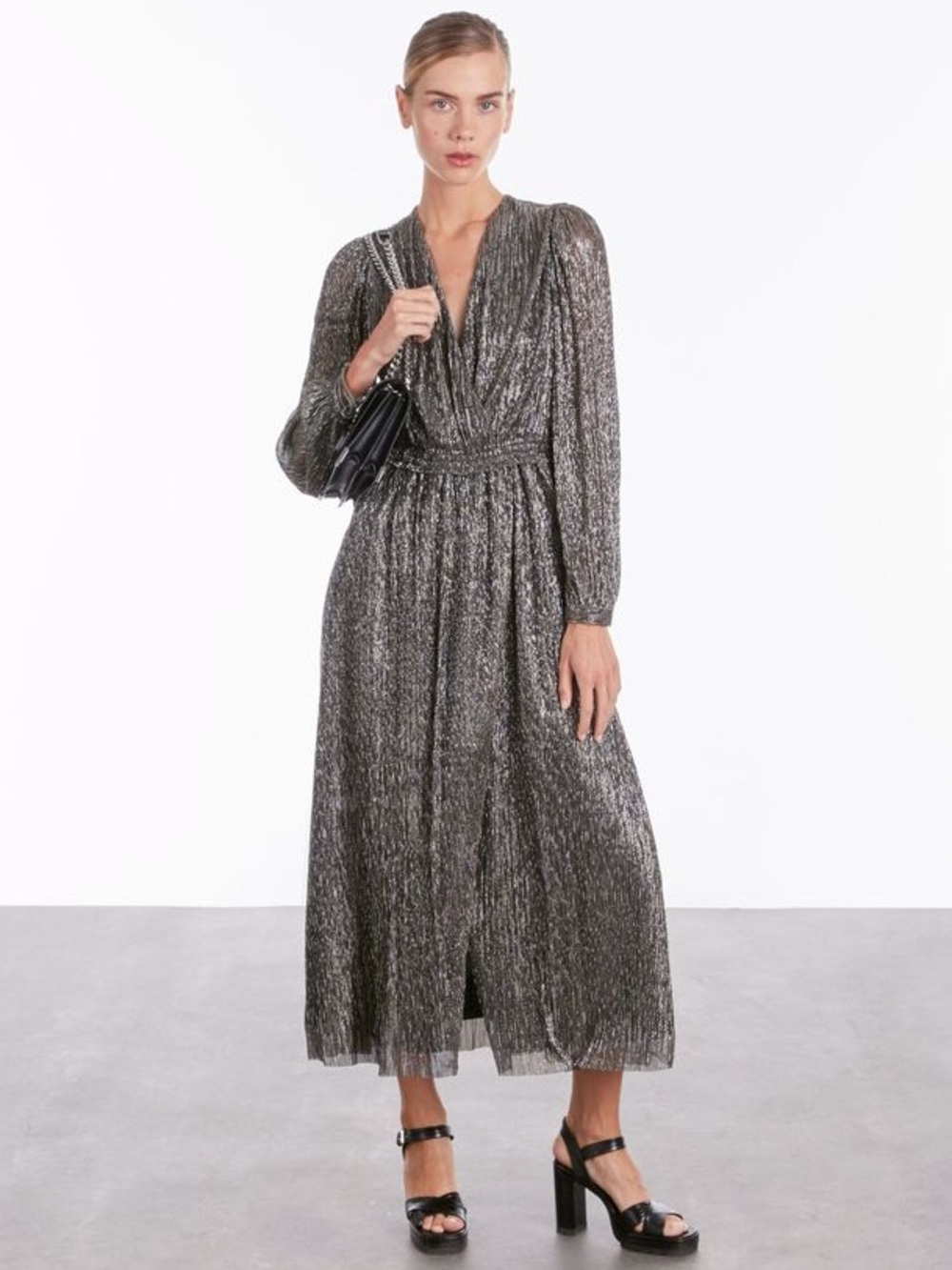The Kooples Metallic Shimmer Maxi Dress Small - NWT!